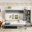Lit escamotable avec rangement réglable, cadre de lit mural grand format, plateforme pliable pour petits espaces, conception multifonctionnelle et peu encombrante