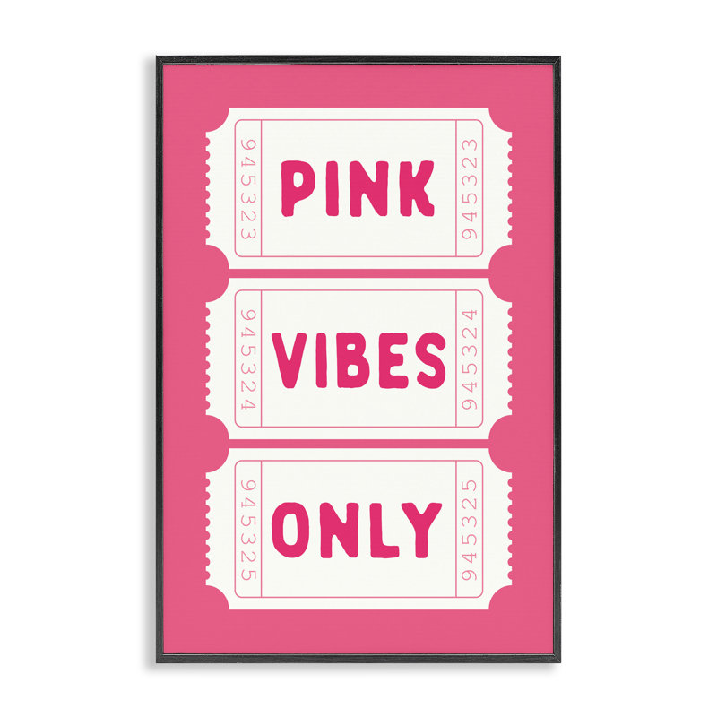 «Pink Vibes Only», impression giclée sur papier, signée lettrée et doublée, H 18 po x l 12 po, Giclée encadrée noir minuit