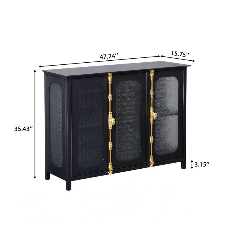 Buffet 47,24 po noir et doré