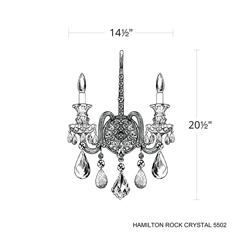 Hamilton Candle Wall Light, Silver / Amethyst