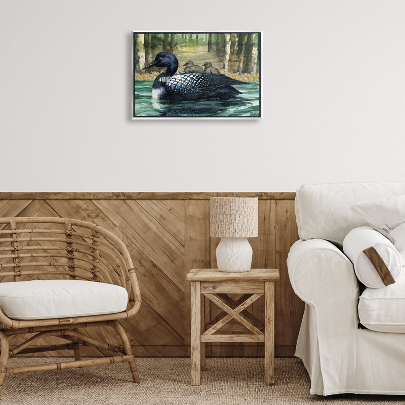 Plaque murale «Loon Family on Lake», design par Paul Brent, H 13 po x l 19 po