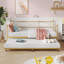 Lit de jour simple en métal avec couchette coulissante | Structure en acier durable avec tête de lit | Canapé-lit peu encombrant pour chambre à coucher ou chambre d'amis, doré-574618301