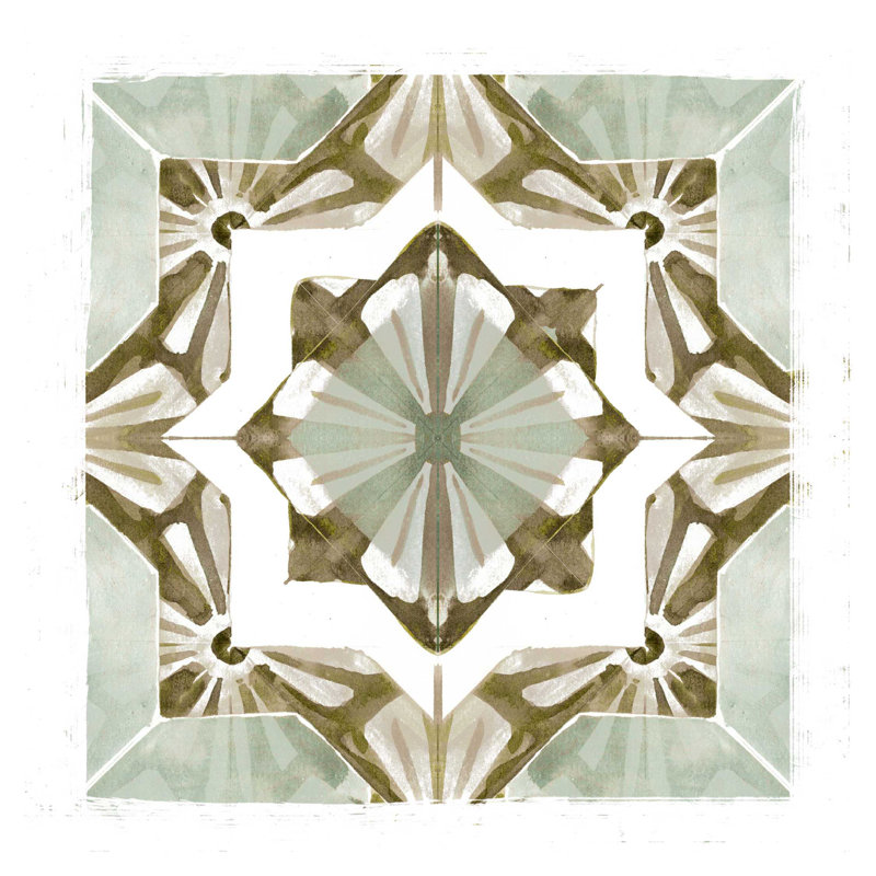 " Gray And Rust Medallion ", 36" H x 36" W
