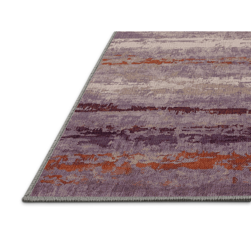 Machine Washable Gray Area Rug, Runner 2' x 5'