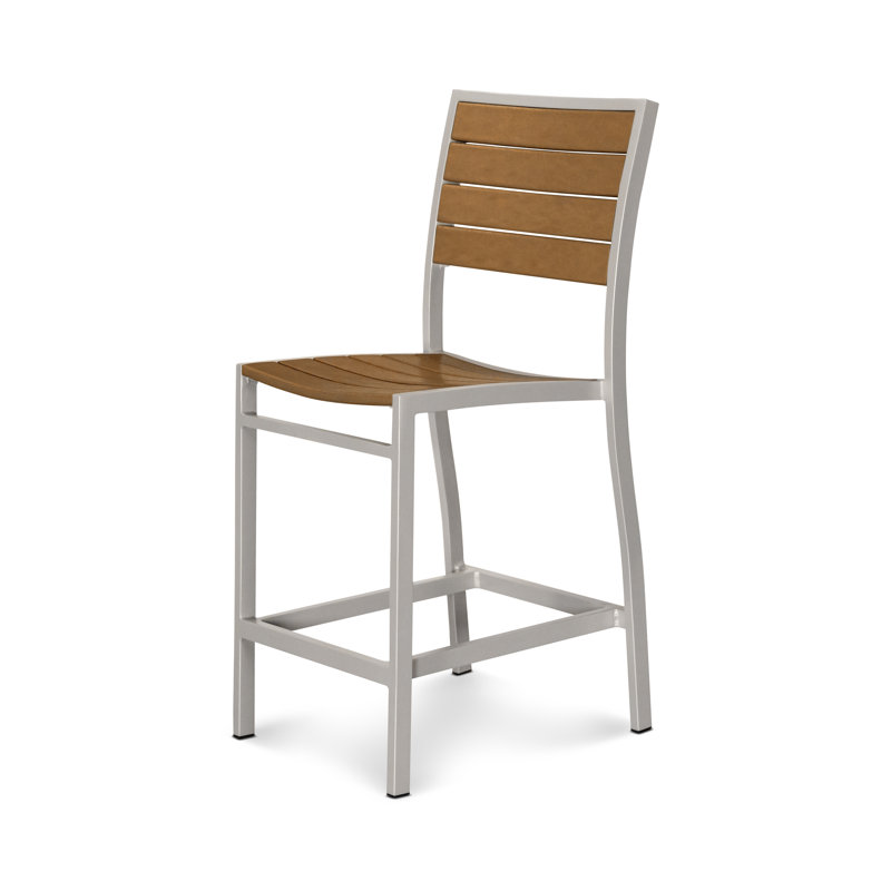 Chaise d'appoint de bureau POLYWOOD, Teck, Blanc
