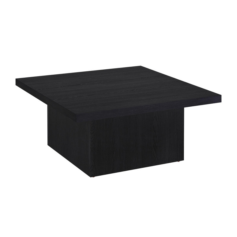 Table basse carrée en bois d'ingénierie (table basse incluse), Noir