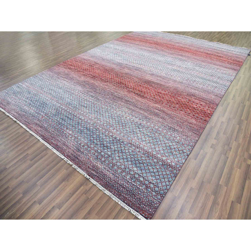 Ryver One-of-a-Kind Rectangle 9'9" X 14'0" New Age Area Rug in Red