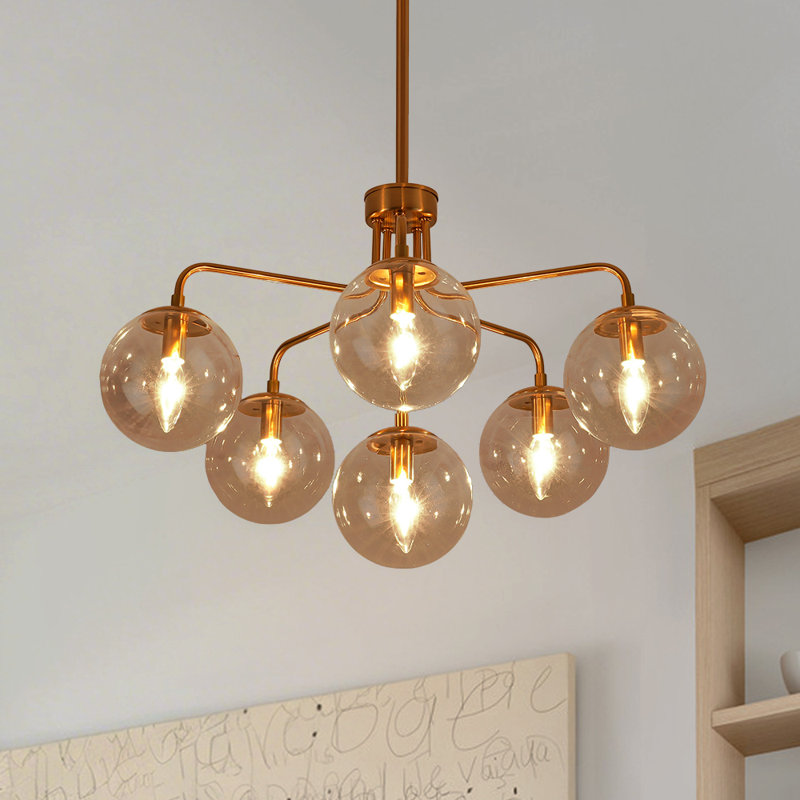 Lustre spoutnik linéaire à 6 lumières