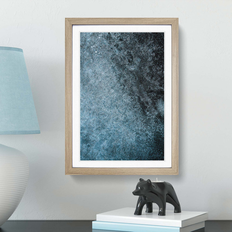 Speckles of Midnight in Abstract - Picture Frame Graphic Art Print, Oak Framed, 65cm H x 48cm W x 2cm D