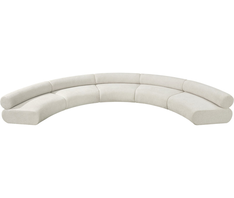Bale 202" Upholstered Sectional, Cream Chenille Fabric