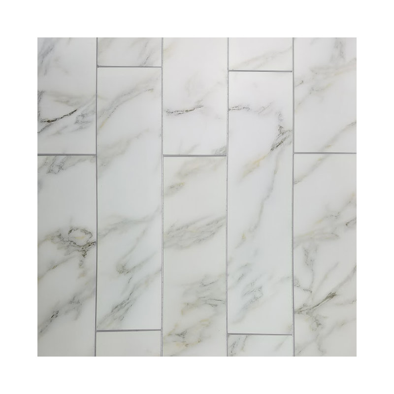 Nature 4 in. x 16 in. Marble Look Glass Straight Edge Large Format Subway Decorative Kitchen & Bathroom Wall Tile