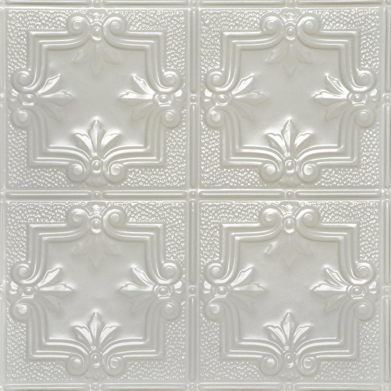 Carreau de plafond en fer-blanc clouté 2 pi x 2 pi Antoinette, Coquille d'œuf