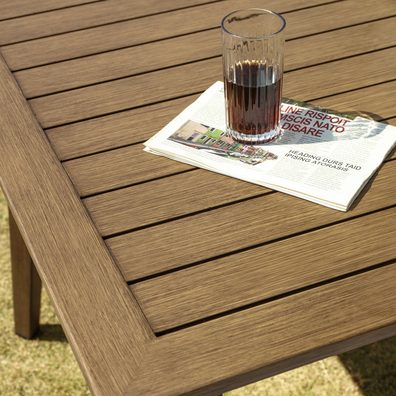 Ensemble repas d'extérieur en aluminium, chaises pivotantes et table avec trou pour parasol Seehill, 8