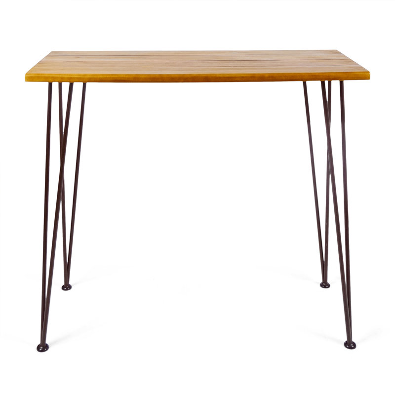 Loya Rectangular Acacia Wood Outdoor Bar Table