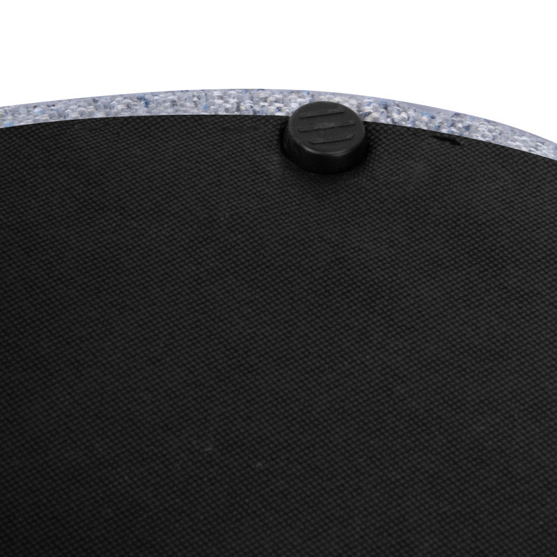 Nachita Upholstered Storage Round Ottoman, Blue Gray Woven