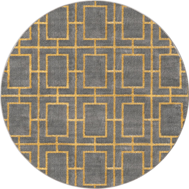 Glam Geometric Gray/Gold Area Rug