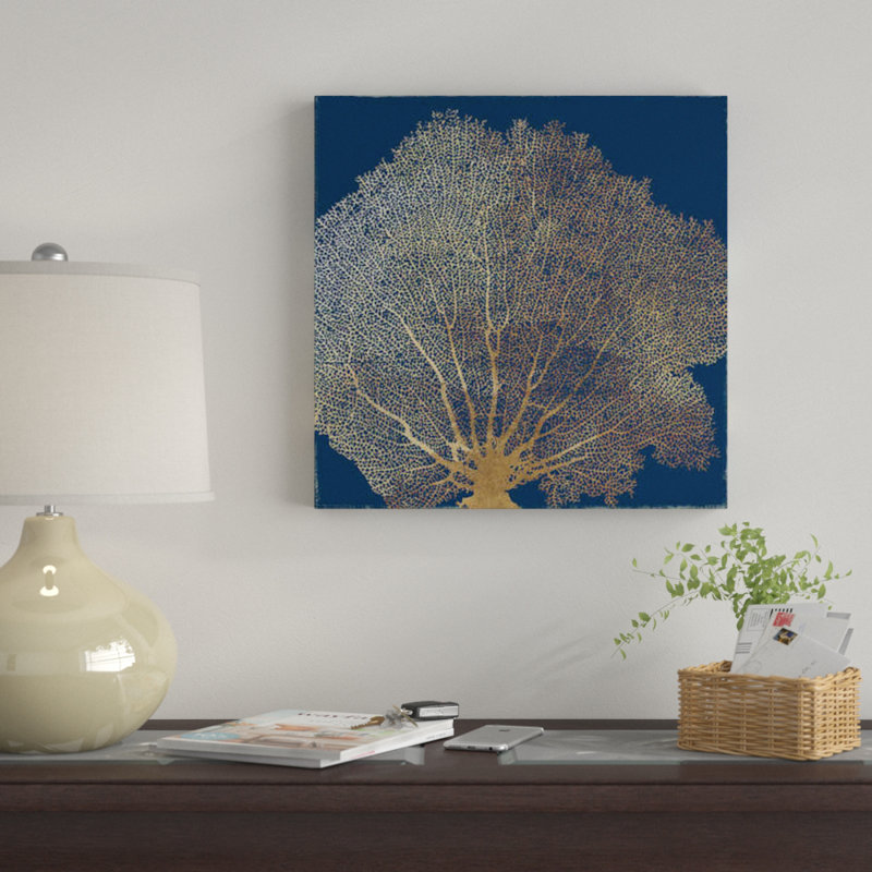 « gold corail iii », reproduction d’impression sur toile, H 12 po x l 12 po x P 1,5 po