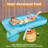 70" x 46" Pool Floats Adult with Pillow, 4 in 1 Suntan Tub Raft Floatie