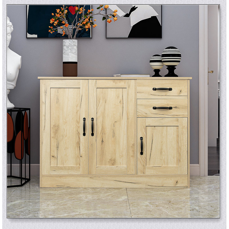 Buffet moderne en bois avec 2 portes et tiroirs, console de salle à manger