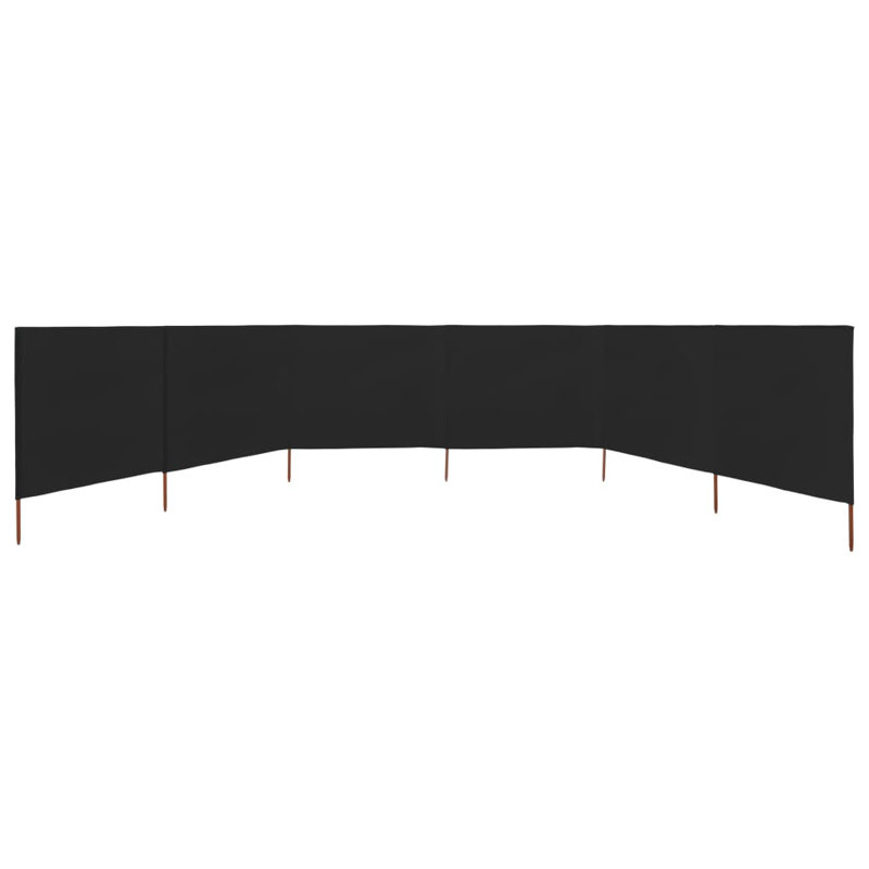 Kendry Solid Wood Folding Room Divider, Black, 6, 62.99cm H x 314.96cm W x 3cm D