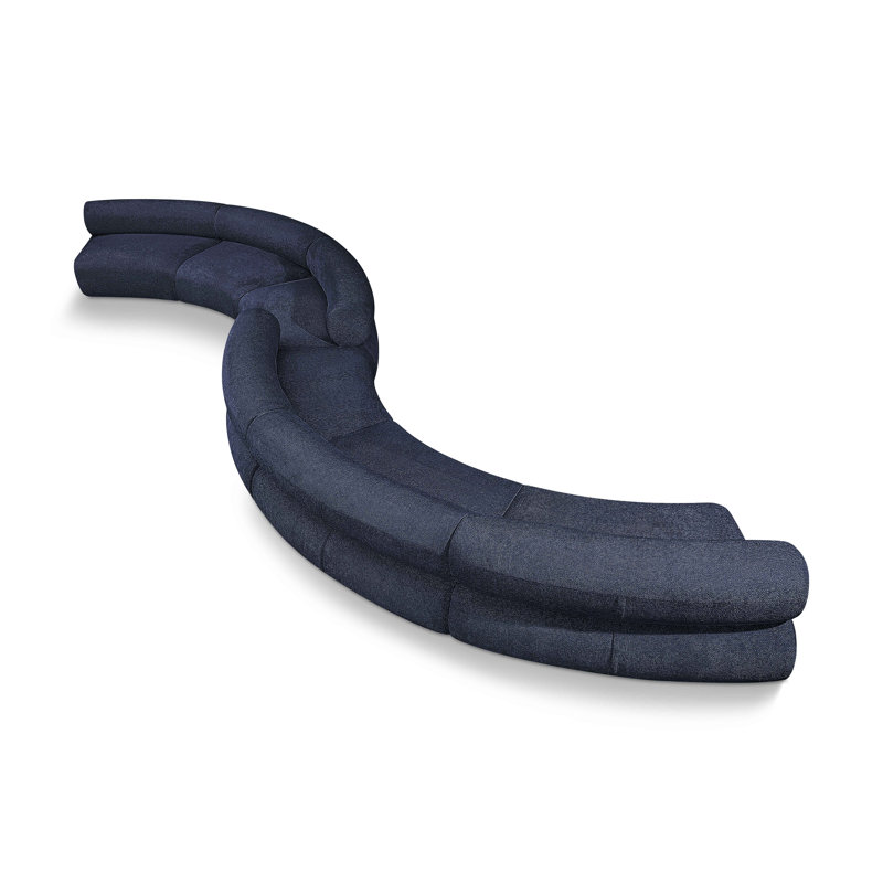 Bale 280'' Upholstered Sectional, Navy Chenille Fabric