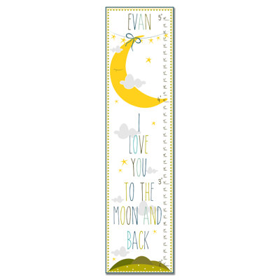 Charte de croissance sur toile I Love You to the Moon and Floral Moon