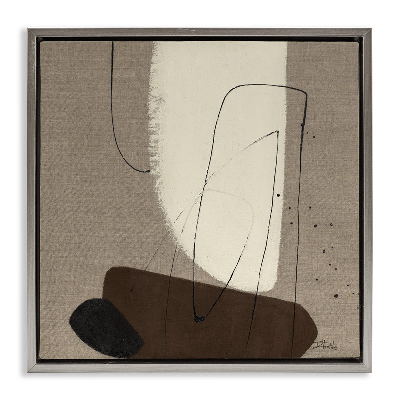 Art mural sur toile, formes naturelles et oblongues par Patricia Pinto, Cadre flottant gris lustré, H 18 po x l 18 po