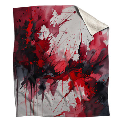 Jeté polaire Red Splatter - Jetés abstraits pour canapés ou lits