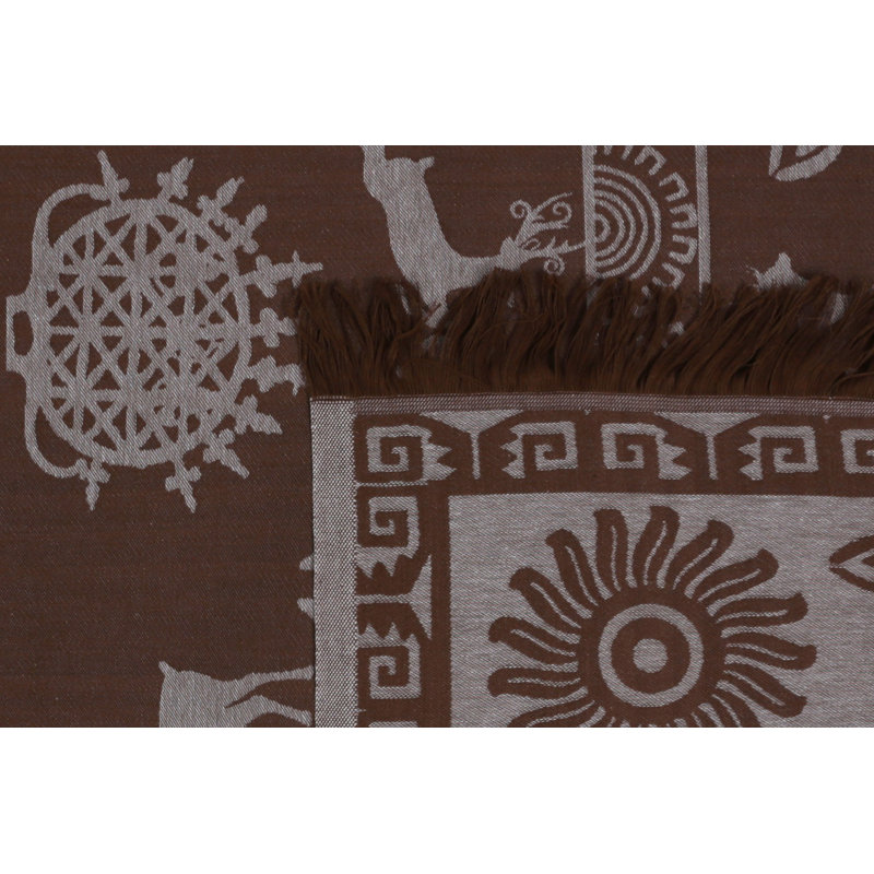 Serviette de plage 100% coton Lawlor, Brun / gris clair