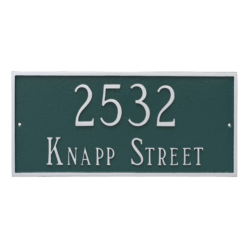 Rectangle Wall Plaque, Hunter Green/Silver