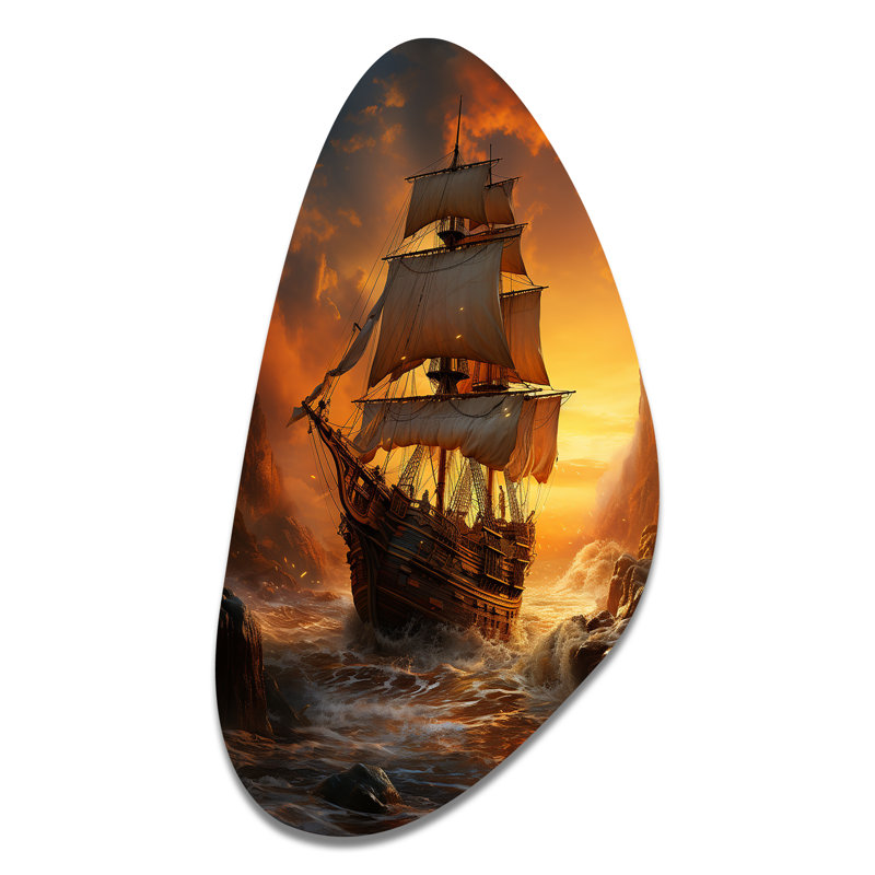 Amylia - art mural asymétrique en forme de pirate, H 31 po x l 17 po x P 1 po