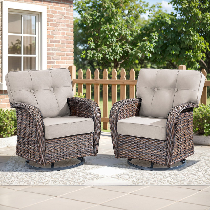 Ensemble de fauteuils coulissants et pivotants à haut dossier en T Harbor avec ensemble de 5 pouces pour patio et balcon