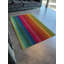 Tapis décoratif moderne à motifs de lignes verticales multicolores aux tons clairs-1394345043
