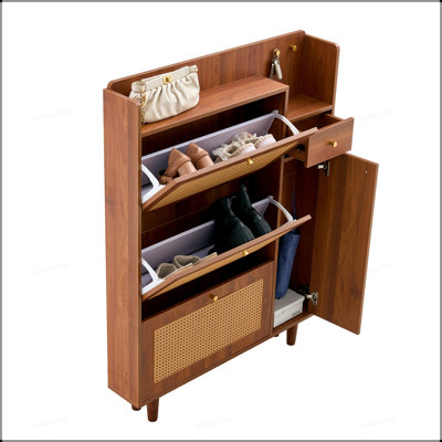 Armoire à chaussures minimaliste en panneau de fibres à densité moyenne avec un design polyvalent pour l'organisation de la maison et l'amélioration esthétique