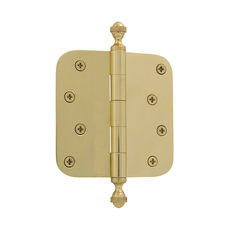 4'' x 4'' Brass Butt Bearing Hinge, Polished Brass