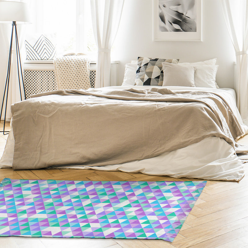 Mauve triangle/Tapis décoratif vert, non