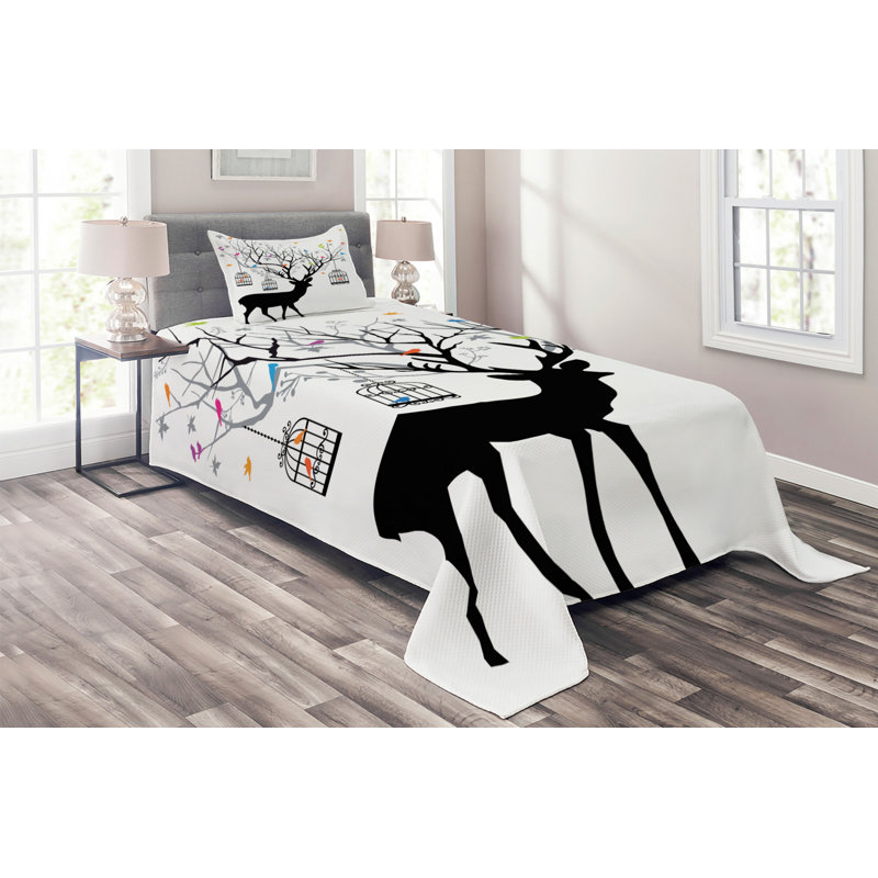 Rustic Polyester Coverlet, Twin Bedspread + 1 Sham