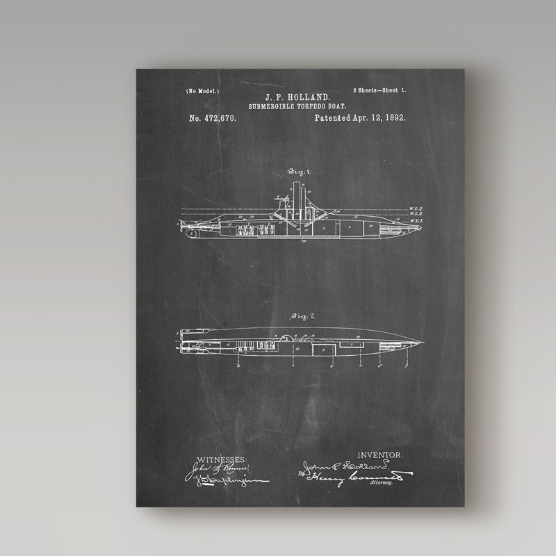 «Submarine» de Manilo, reproduction d'art sur toile tendue, H 47 po x l 35 po