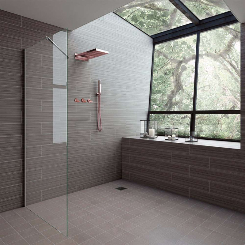 Reno Rose Gold Wall Mount Rainfall Mixer Shower Set
