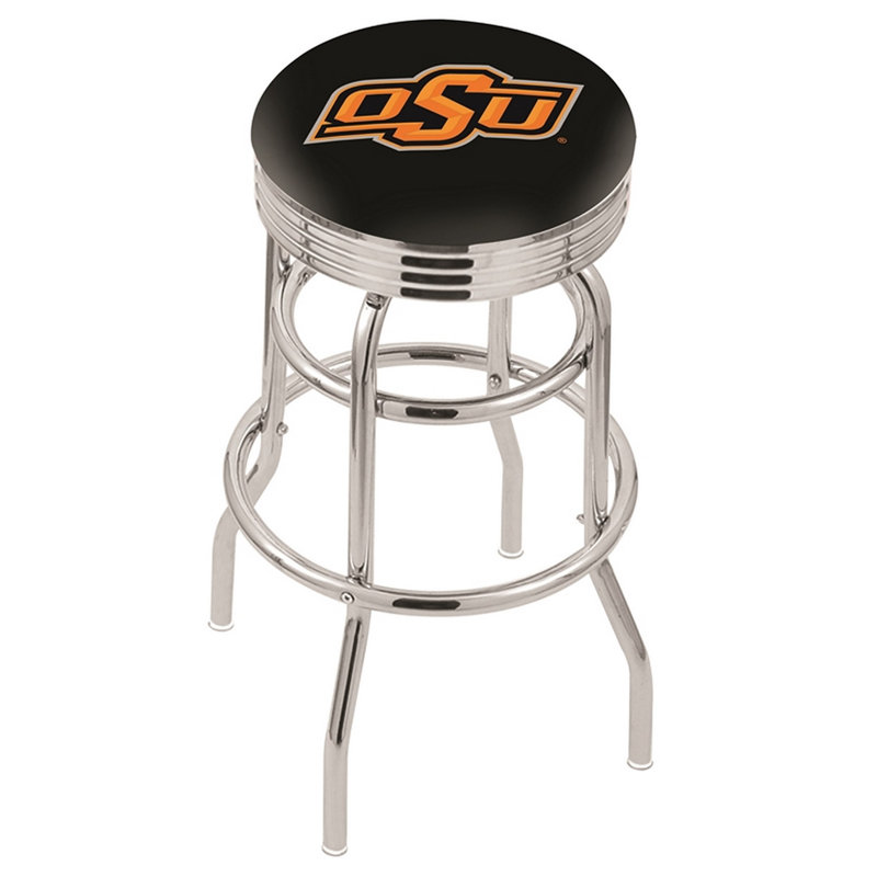 Tabouret de bar Logo Series, Tabouret de comptoir (siège d'une hauteur de 25 p, Double anneau chromé