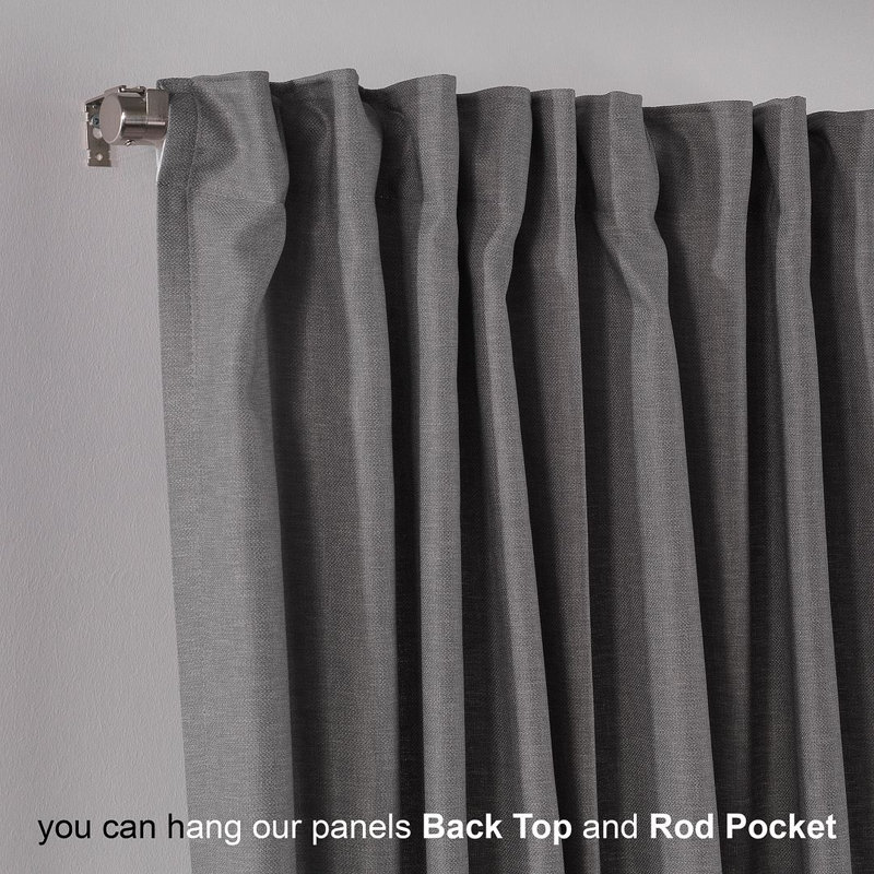 Room Darkening Single Curtain Panel, Light Grey, 260cm Width x 225cm Drop
