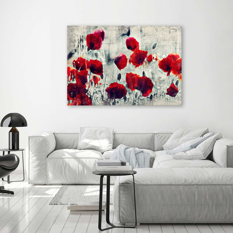 Painting on canvas, painting of poppies, 70cm H x 100cm W