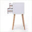 Table de chevet moderne à 2 tiroirs avec pieds en pin massif - noyer blanc-980461603