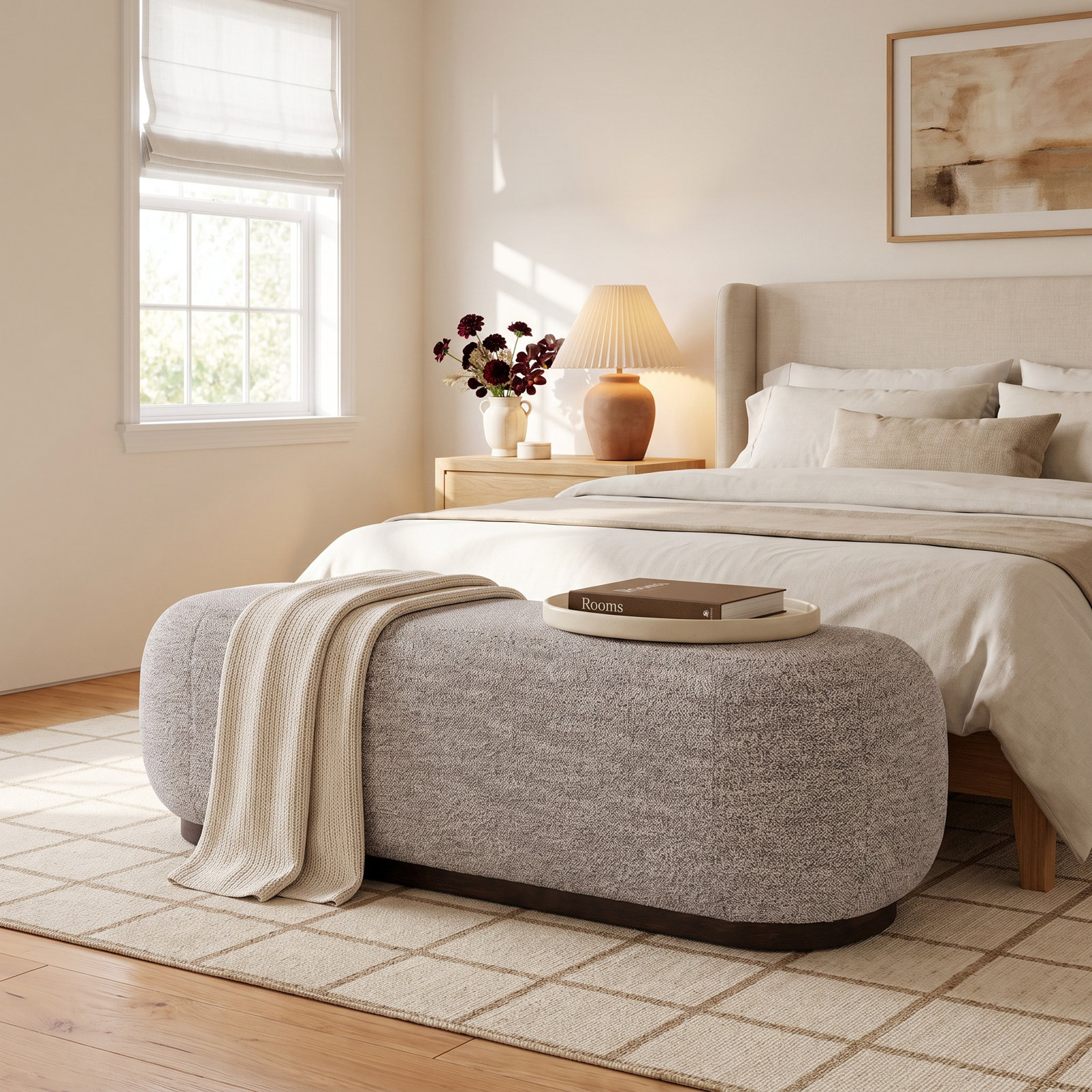 Philbrick 55.1 " Bench, Gray, Dark Brown