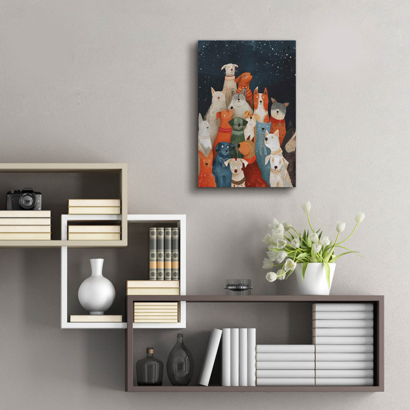  «Pile Of - Dogs» par Doron David, art mural en verre acrylique, 16 po x 24 po, H 24 po x l 16 po