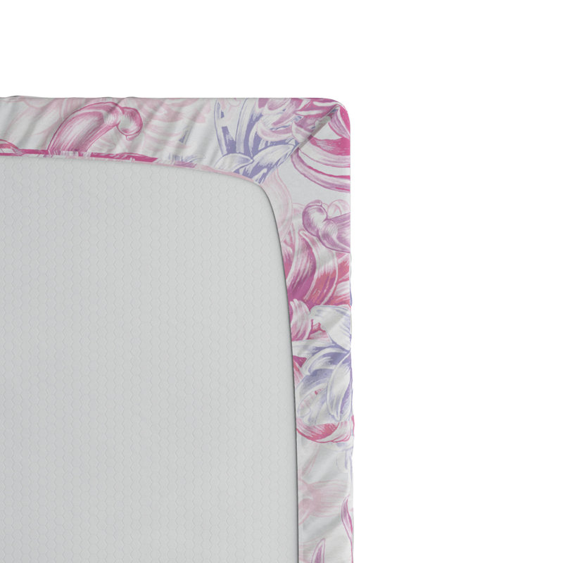 Microfiber Floral Fitted Sheet, Queen Fitted Sheet