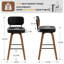 74CM Seat Height Swivel Bar Stools, Faux Leather & Walnut Bentwood -256628201