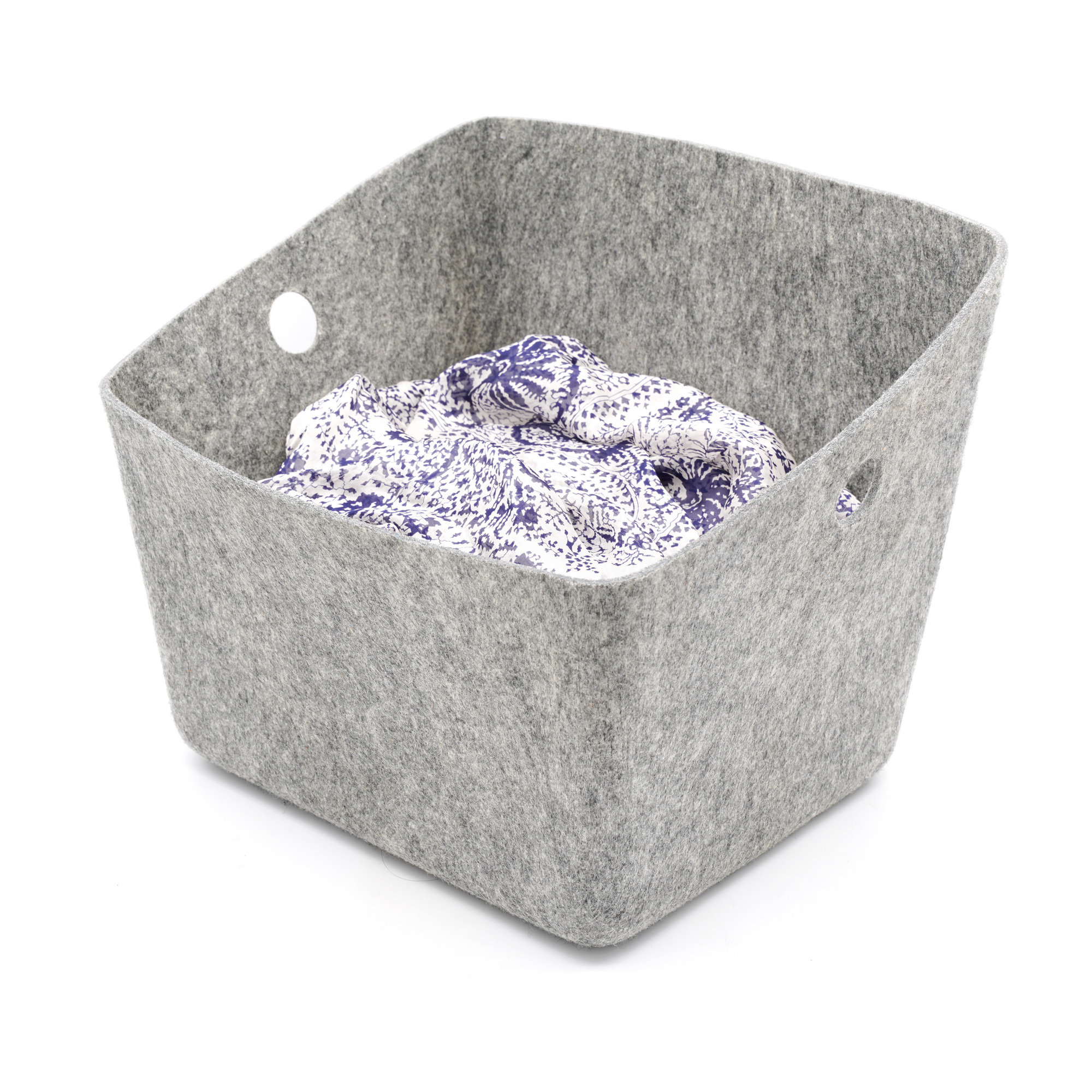 Modern Polyester Decorative Bin, 3, Gray