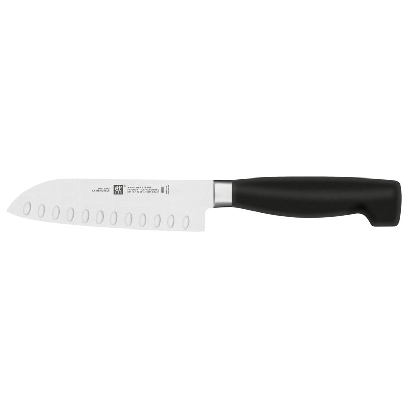 Couteau quatre étoiles à pointe creuse Santoku, 5"