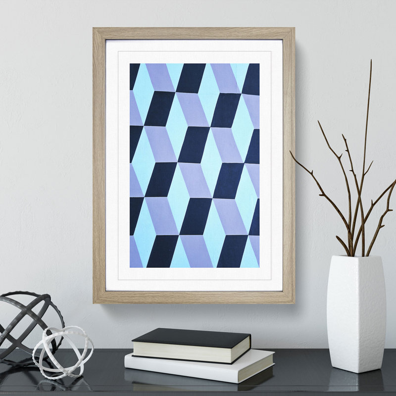State Harlequin - Picture Frame Graphic Art, Oak, 90cm H x 65cm W x 2cm D